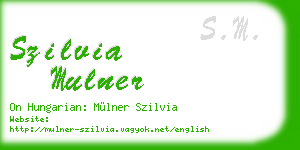 szilvia mulner business card